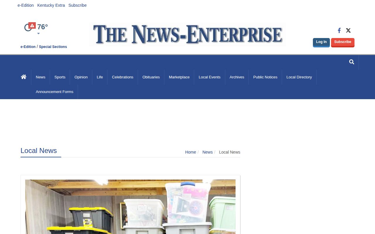News-Enterprise local news page used for Hardin County jail logs