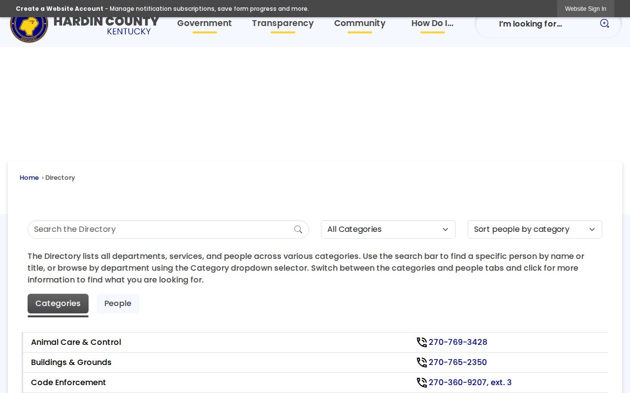 Hardin County government contact directory for arrest confirmation